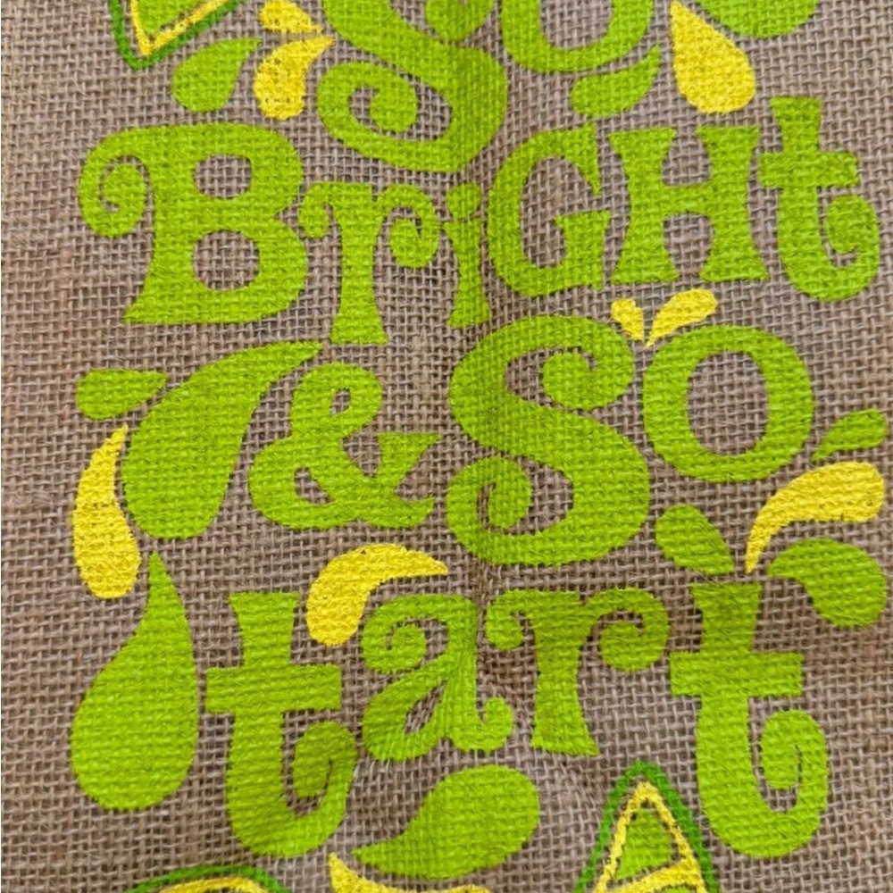 Trader Joe’s Citrus Jute Tote Bag Lemon & Lime 9 Gallon Cotton Handle/NWT - Picture 5 of 7